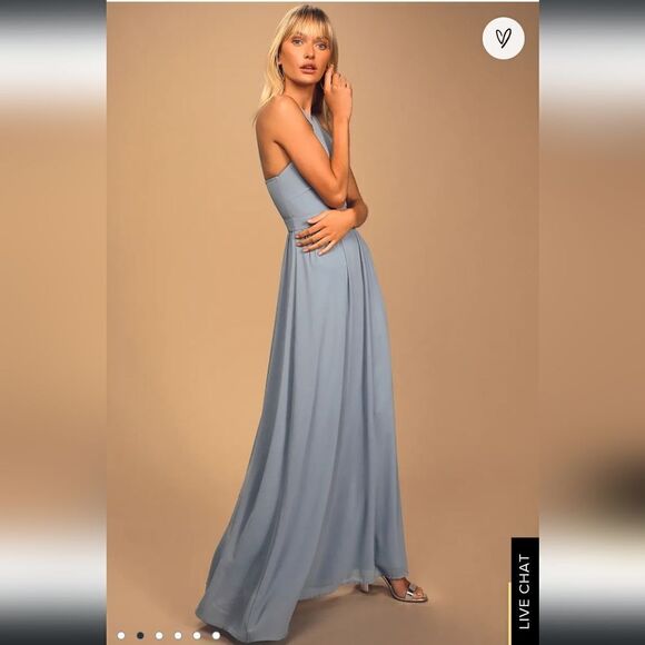Lulu’s Air of Romance Light Blue Maxi Dress Size M - Picture 2 of 11